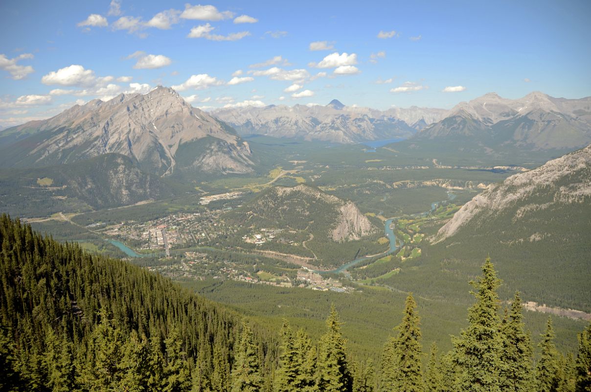 11 Banff Below Cascade Mountain, Bow River, Tunnel Mountain, Mount Astley, Mount Aylmer, Mount Inglismaldie, Mount Girouard From Sulphur Mountain At Top Of Banff Gondola In Summer